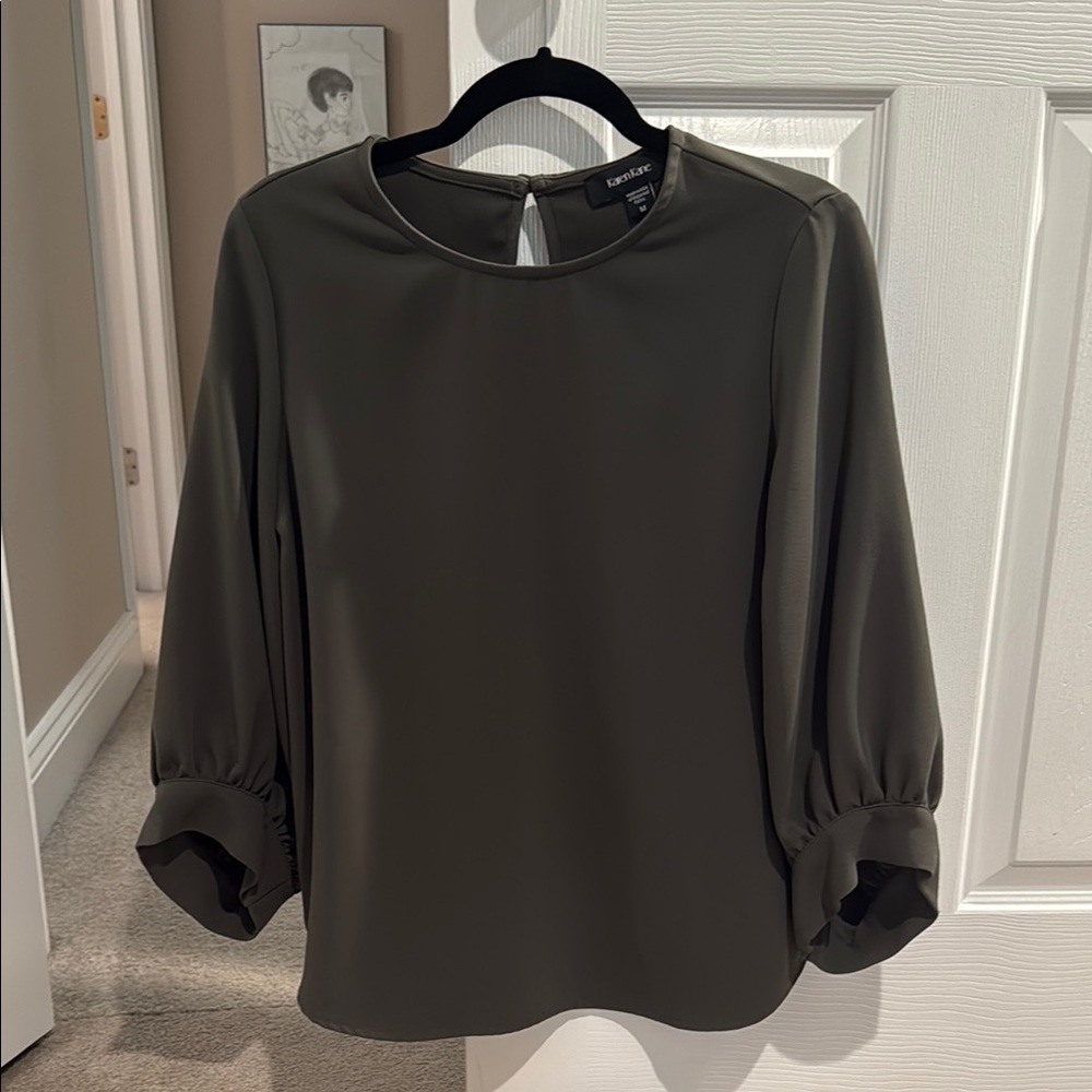 Karen Kane Olive Green Blouse